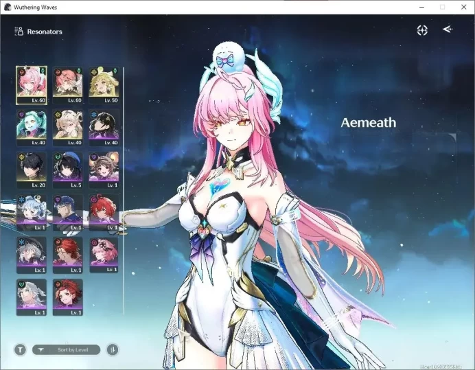 SEA|UL32|SOL3 R4|4 Limit (Aemeath,Lynae,Rebecca,Changli)|Detail Check SS|MC Male|TakeMail(WW788Z)