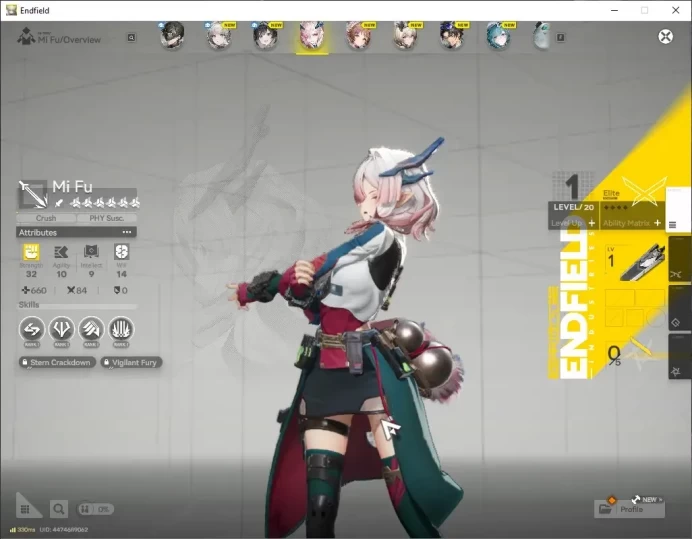 ASIA|Lv 2|2 SSR (1 Limited) + 3 (*6 Weapon)| Mi Fu | Ardelia+Signature |1 Selector Permit|Male MC|Log Gryphlink|END2174