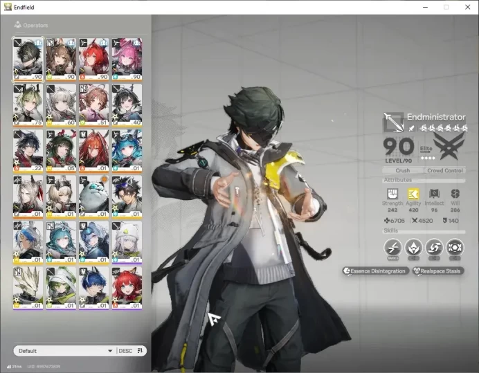 ASIA|Lv 56|9 SSR (4 Limited) + 11 (6* Weapon)+3 Weapon Supply|(Laevatain,Yvonne)+Sign,Gilberta,Zhuang Fangyi|Gryphlink|END2077