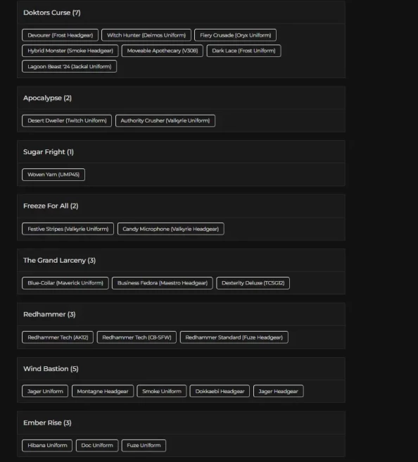 [UPLAY] 137 LVL - 7X BLACK ICES - 6X SEASONALS - 8X UNIVERSALS - 7X DOKTORS CURSE - WIND BASTION - 74 OPERATORS - 12K RENOWN - FA