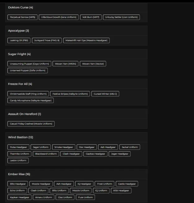 [UPLAY] 365 LVL - 34X BLACK ICES - 15X SEASONALS - 8X UNIVERSALS - 12X WIND BASTION - 16X EMBER RISE - 74 OPERATORS - 162K RENOWN - FA