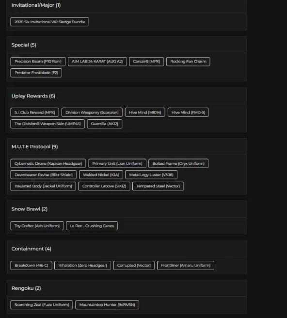 [UPLAY] 161 LVL - 6X BLACK ICES - 9X SEASONALS - 5X UNIVERSALS - 30X ATTACHMENT SKINS - 9X MUTE - 67 OPERATORS - 20K RENOWN - FA