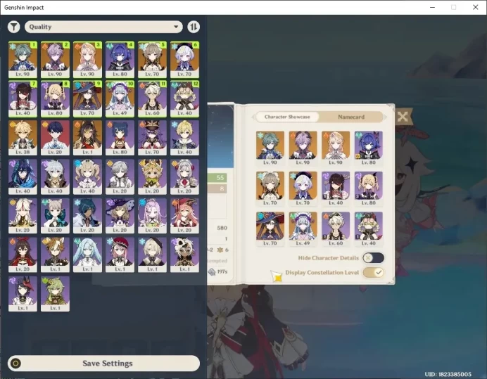 ASIA|AR 55|4 Limited+1 (*5Weapon)|Sandrone,Nicole,Durin,Lohen + 4 Standard (Mizuki,Mona,Dehya,Qiqi)|Male MC|CheckSS|(GI7652)