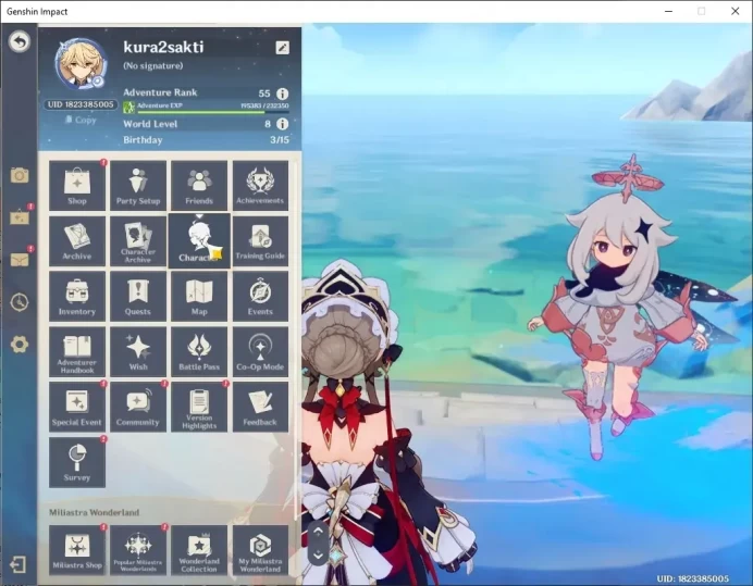 ASIA|AR 55|4 Limited+1 (*5Weapon)|Sandrone,Nicole,Durin,Lohen + 4 Standard (Mizuki,Mona,Dehya,Qiqi)|Male MC|CheckSS|(GI7652)