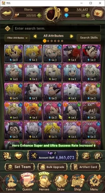 ASIA|4.86M Power| 3 LR+8UR(Nemesis Meliodas,Menor,Aqua,Tristan,and etc)|1 Selector UR|CodeOnly(SDS809Z)