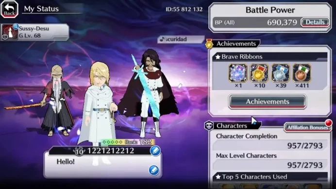 GLBAL|55K Orb|TYBW26(Jugram,Yhwach,Genryusai),Crsent Ulquiora,DT Ichigo,Renew(Byakuya,Aizen,Ichigo),etc|5K AccTic|KlabID|BBS2877
