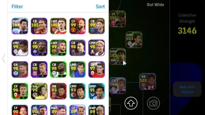 Android|25 Epic Johan Cruyff,Steven Gerrard,Franco Baresi,Frank Rijkaard,Raul,Serginho|6 Show Time Dean Huijsen|PES2027|EF3103