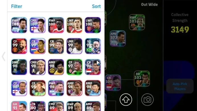 Android|11 Epic Lothar Matthaus,Diego Forlan,Lamine Yamal,Cafu|10 Show Time Lionel Messi,Arif Aiman,Dean Huijsen|PES2027|EF3102