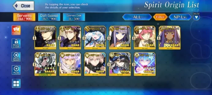 NA Orleans Lvl 19|2 SSR Servant| ( Ciel, kashin koji ) |71 Golden Fruit|Birthday Unset|Log Code|Check SS|(FGO837)