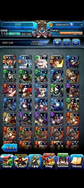 Global|Rank 110|27 Ascend+5 TW|[Inumuta,Emiya,S Chloe,Ira,LuvRin]+TW,Roy,S Miyu,Isliid,Etc|Lpot 68+48 RGB|Check SS(GS2334)