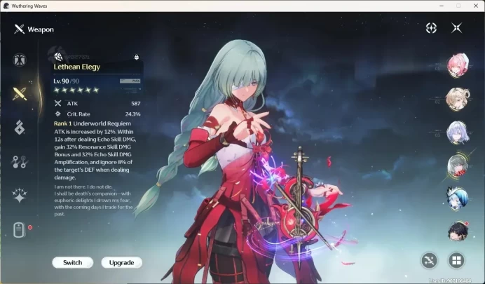SEA|UL 62|Rank 7|6 Char Limited [Lynae,Phrolova]+Sign,Aemeath,Mornye,Shorekeeper,Cantarella|Mc Female|TakeMail WW423B