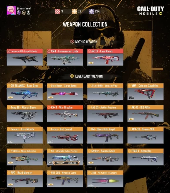 HOT CODM | 5 MYTHIC (4 MAX) | 21 LEGENDARY (BEST) | PRESTIGE GUN | 940 CP (WOW) | INSTANT DELIVERY | D161