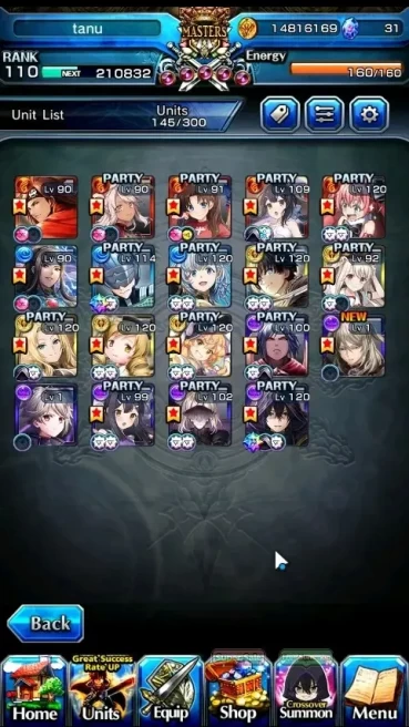 Global|Rank 110|19 Ascend 6 TW|(Inumuta,Beta,Shadow,Chloe,LM Isliid,Saber)+TW S Miyu,Milim,Etc|Lpot 283+18 RGB|CheckSS|(GS2915)