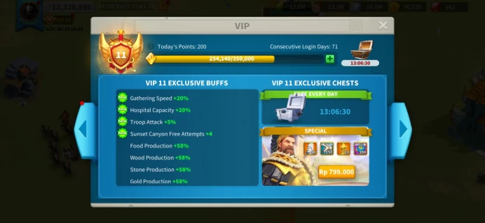 12M Power - KD 4109, Very Young Account Offseason Season 1 - VIP 11 - Cao Cao 5511, Legendary Pelagius 5311 - Hidden Lotus - 76 Days Old #539