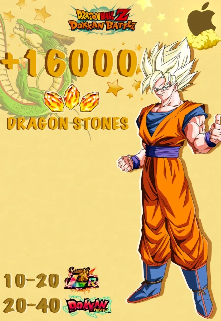 16 000K-17 000K DS  Dragon Ball Z Dokkan Battle GLOBAL [IOS] INSTANT DELIVERY 