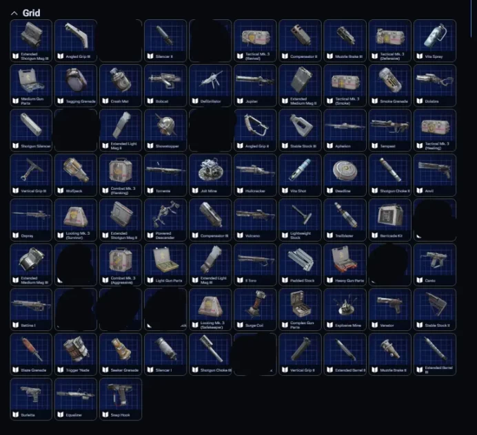 Blueprint in list :[Tempest/Bobcat/Hullcracker/Compensator/Light Mag/Extended Medium Mag/Barrel etc]