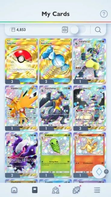 3x Golden Crown PokeBall | 2x Golden Crown Rare Candy [1500+ PACK HOURGLASS] ENGLISH CARDS [ANDROID/IOS] #NWM058