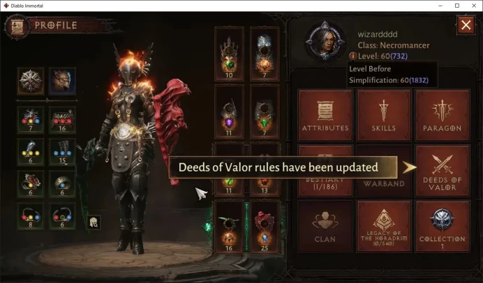 EU - Kesor | 60(732) Necromancer - Slayer | CR 40045 | Reso 465 | Inverno III | Varog Lv30 (*4) | CS Free Takemail DI079B