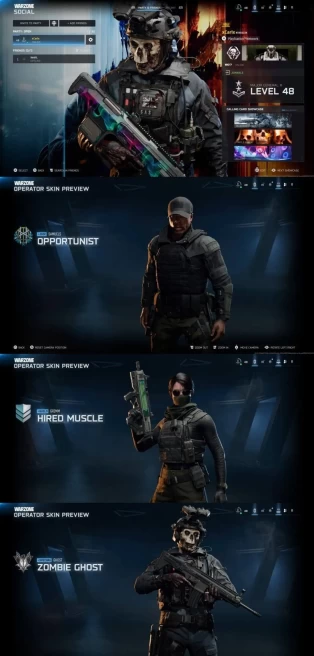 2255 - Warzone - All Platform - Level 48 - BO7 - Zombie Ghost - Exstatic Bundle - Stoney Bundle