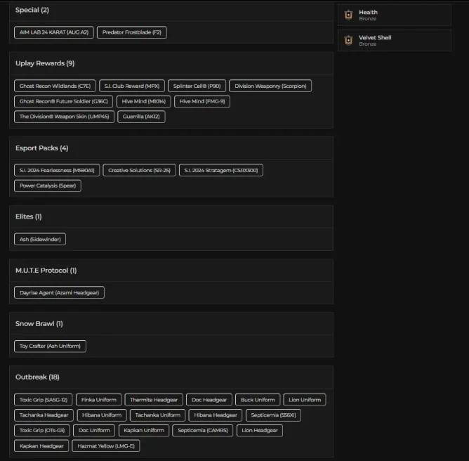 [UPLAY] 194 LVL - 9X BLACK ICES - 7X SEASONALS - 8X UNIVERSALS - 18X OUTBREAK - 6X WIND BASTION - 74 OPERATORS - 3K RENOWN - FA