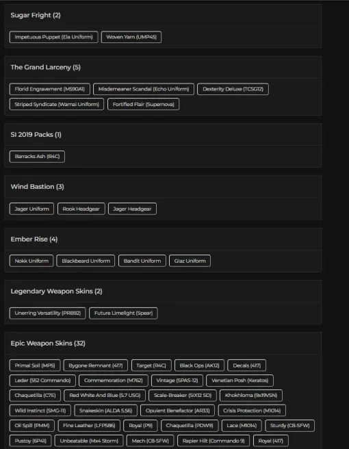 [UPLAY] 133 LVL - 8X BLACK ICES - 4X SEASONALS - 7X UNIVERSALS - 4X MUTE - 4X SHOWDOWN - 63 OPERATORS - 11K RENOWN - FA