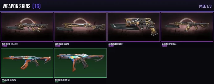 EU 16 Skins + 4 Agents Blade of Aemondir / Blackthorn Vandal / Aemondir Bulldog / Aemondir Bucky Full Access