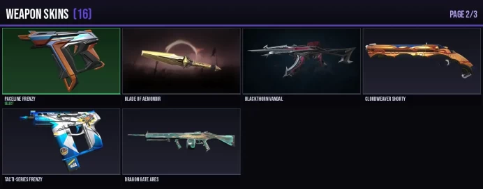 EU 16 Skins + 4 Agents Blade of Aemondir / Blackthorn Vandal / Aemondir Bulldog / Aemondir Bucky Full Access