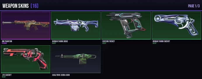 EU 16 Skins + 4 Agents + 125 RP Oni Phantom / Iridian Thorn Judge / Venturi Frenzy Full Access