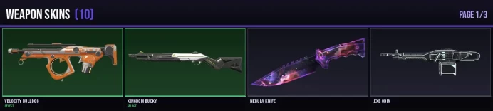 EU 15 Skins + 10 Agents + 340 RP Nebula Knife / Velocity Bulldog / Kingdom Bucky / .EXE Odin Full Access