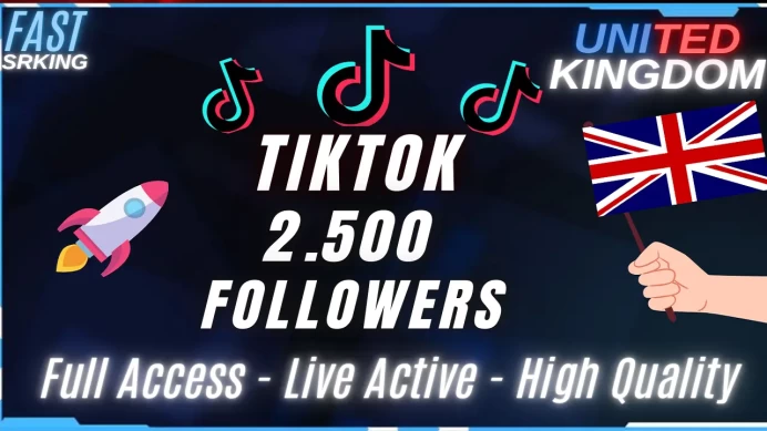 2,500 TikTok Followers Account / Live Studio / United Kingdom / High-Quality