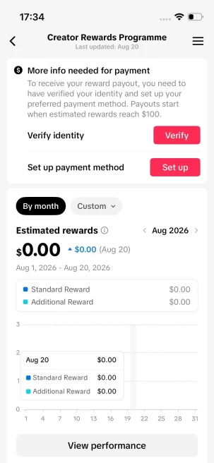 Instanly Delivery/ Monetized 45K Real Followers+180K Real Likes Account/ Creator Rewards Program Activated/ Full Access