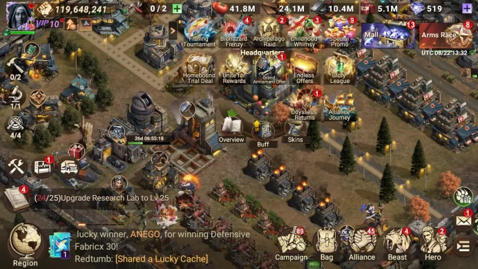 DLS4-63: All Platform - 119M - Vip 10 - 17 Heroes awakend - 2 Heroes Awaken - Full T5 - 1 Skin - BC 24