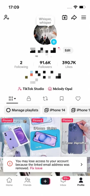 Instanly Delivery/ Monetized 91K Real Followers+390K Real Likes Account/ Creator Rewards Program Activated/ Full Access