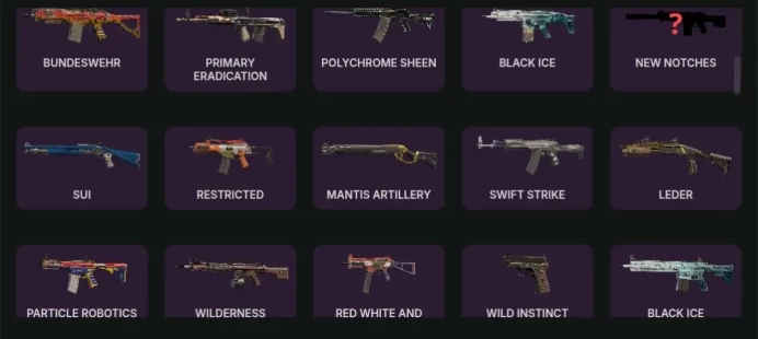 [Code A988] Level 100 + 100 Skins Black Ices: 3|Dust Lines: 2|Pro Leagues (Old): 2|Universals: 2