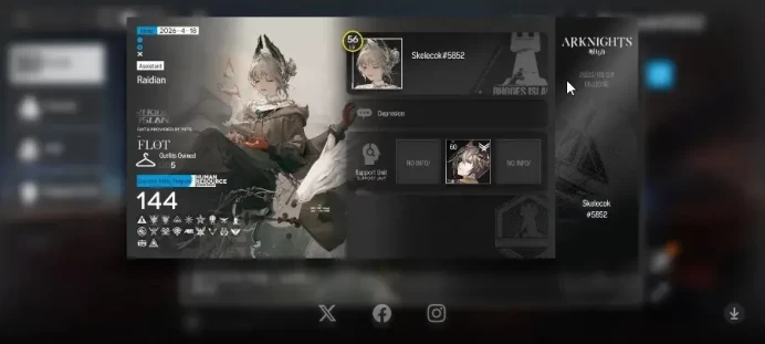 Lvl 56 |144 OP 5 Outfits|4 Limited (Nian,Yu,Dusk,SilverAsh the Reignfrost)|12k Orundum|Terminal 15-15|Take Mail|Check SS|AK1662