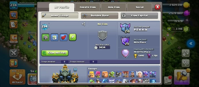 99% MAX DEFENSE | 3434 WAR STARS | FREE NAME | MAX EQUIPMENT EPIC | 26 MAGIC ITEMS | HERO SKIN | GEMS