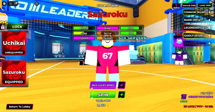 ROBLOX5449 // Bakuri (Godly), Hirakumi (Godly), Uchikai (Leg), Sazuroku (Leg) + 2 LEGENDARY ABILITIES