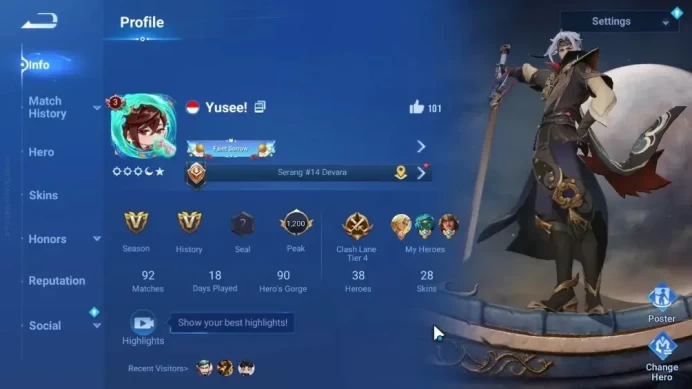 Hero 38 Skin 28| Legend [Yao] | Collab [Daji] Limit [Daji] | Limbo [Donghuang] | Take Mail | Infinite | HOK2093