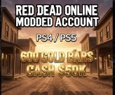PS4 | PS5 RDR2 Online Modded 600 Gold Bars $ $50K Cash Female 1 Modded Horse 4 Modded Outfit