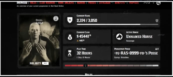 RDR 2 Online PS4 Modded Account | 440 Gold Bars | 45 K Cash | 24/7 Instant Delivery | RC8
