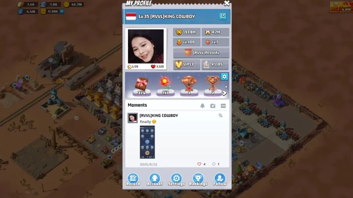 Sv 1185|193,9M Pwr|HQ 35|VIP 13|Gold Bricks 11,900|Gorilla Lvl 45|Drone Lvl 158|SQ1:51M, SQ2:32.95M, SQ3:34M|Check SS|LW768