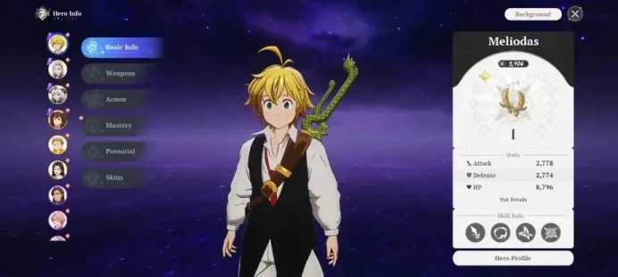SEA |Lv 15| 6 SSR |Meliodas P1, King P1, Diane, Mannie, Jericho, Guila|26 Pick Up Draws +4,6K Star Fragment|Log Google|SDO1181