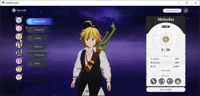 SEA|Fresh Starter Lv 3| 2 SSR | Meliodas, Guila |1 Weapon Selector|Act 1 Story|330 Star Fragment|Log Google|Take Mail|SDO1179