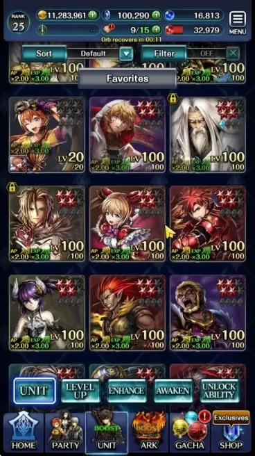 GLOBAL|Rank 25|100K Crystal|Collab (Nero Young Knight) + (Eber,Telestio,AOG Mayly,SM Theria,MoB Sera,Etc)|28 SSR Ark|(LC1507)
