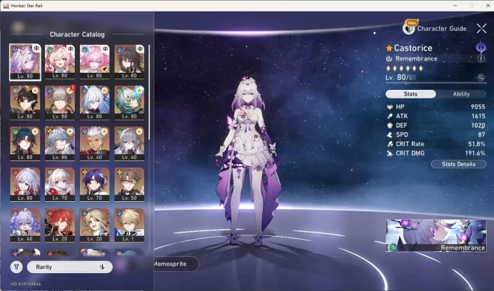 ASIA|TL 70|12 Limited(CastoTeam)|[Castorice,Hyacine E1,Blade,Dr.Ratio]+Sign|9k Jade+21 StarSpecialPass|Check SS HSR052B