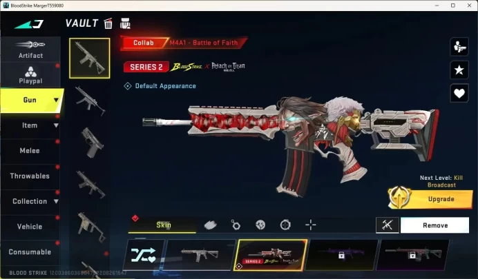ASIA|Ultra Melee:Talon Knife-Sanctum|1 Collab Gun [AOT]|1 Legendary Gun|1 Name-Changing Card|Check SS BS3076B