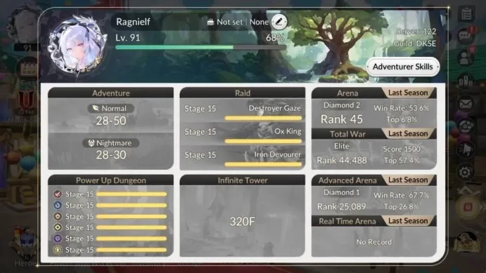 Global | 5 EX7 (Fai,Melia,Juri,Roise,Gelidus)|28 TC6(Dellons,Silversta,Skuld,Rudy Etc)|1 LegCost|52K Ruby|Netmarble|7KR058B