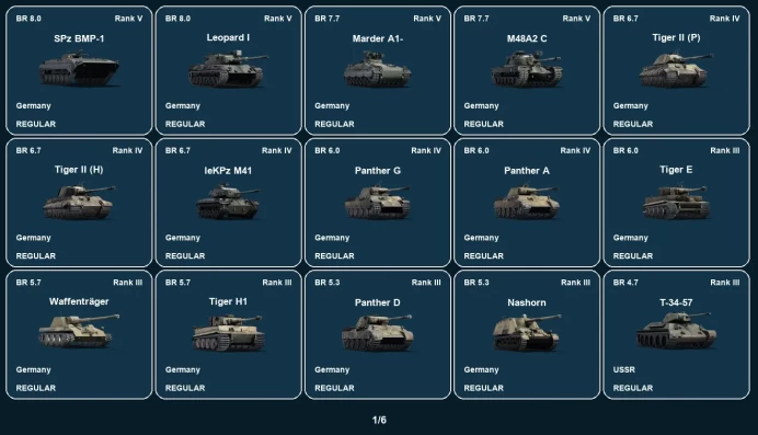 [STEAM] RANK 5 | SPz BMP-1 | Leopard I | Marder A1- | M48A2 C | Tiger II (P) | Tiger II (H) | leKPz M41
