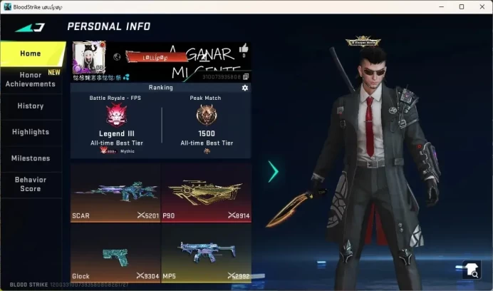ASIA | 2 Eternal: Desert Eagle,P90-Empyrean Lv5|3 Ultra Melee:The iron,Kukri,Scythe|18 Ultra Striker|Check SS BS3080B