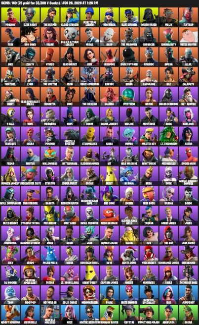 [PSN] | 160 Skins | Take The L | The Reaper | Elite Agent | Omega | Lara Croft | Gear Specialist Maya | Reaper | Permafr